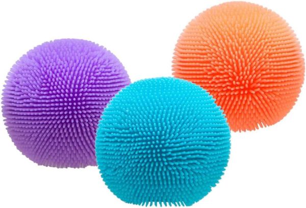 Schylling Teenie NeeDoh Fuzz Ball - Mini Sensory Toy with a Velvet Texture and Soft Cloud Squish - Color May Vary; Three Fuzz Balls Per Pack